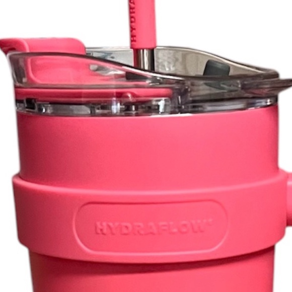Hydraflow Pink Hot/Cold Beverage Cup With Straw - Picture 4 of 9